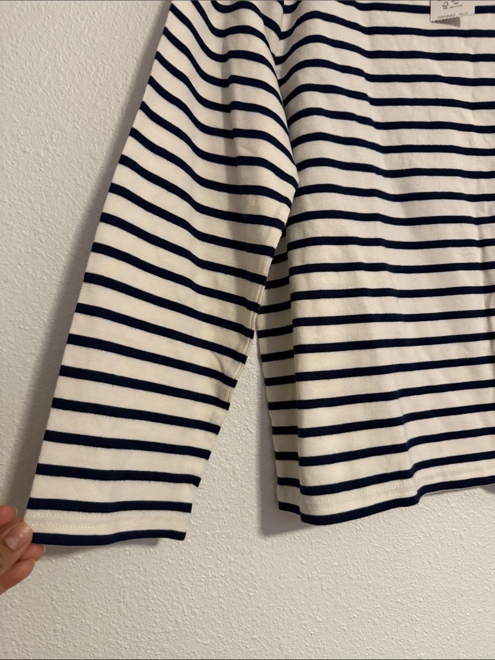 J.Crew Boatneck Striped Top with Heart Elbow Patches - Picture 4 of 8